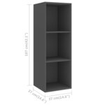 vidaXL Meuble TV mural Gris 37x37x107 cm Bois d’ingénierie