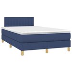 vidaXL Sommier à lattes de lit avec matelas LED Bleu 120x200 cm Tissu