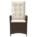 vidaXL Chaises inclinables de jardin lot de 2 et coussins marron rotin