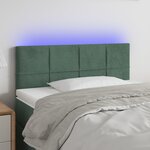 vidaXL Tête de lit à LED Vert foncé 90x5x78/88 cm Velours
