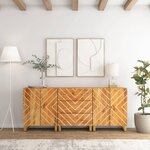vidaXL Armoires latérales 3 Pièces marron et noir 60x33 5x75 cm