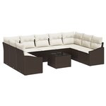 vidaXL Ensemble de Canapés de Jardin 9 pièces avec Coussins Gris Rotin Poly