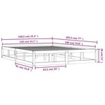 vidaXL Cadre de lit Blanc 135x190 cm Double Bois massif