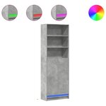 vidaXL Buffet haut avec LED gris béton 69x32 5x200cm bois d’ingénierie