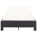 vidaXL Transat à 2 places avec coussin Noir Résine tressée