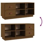 vidaXL Banc à chaussures Marron miel 100x34x45 cm Bois de pin massif