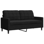 vidaXL Canapé à 2 places Noir 140 cm Velours