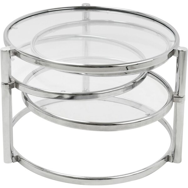 Table basse plateaux pivotants en verre 4 plateaux