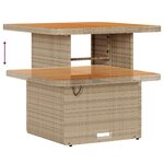Set de canapé de jardin 11 pièces avec coussins en poly rotin beige acacia