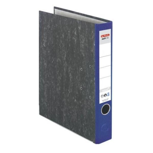 Classeur à levier maX.file nature Marbé dos de 50 mm Bleu HERLITZ