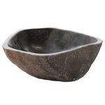 vidaXL Lavabo en pierre de rivière Ovale (45-53)x(34-41) cm