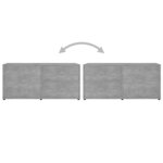 vidaXL Meuble TV Gris béton 80x34x36 cm Bois d'ingénierie