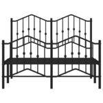 vidaXL Cadre de lit métal avec tête de lit/pied de lit noir 120x190 cm