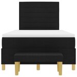 vidaXL Lit à Ressorts avec Matelas et Banc Noir 120x200 cm Tissu