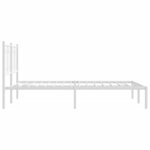 vidaXL Cadre de lit métal sans matelas et tête de lit blanc 140x190 cm