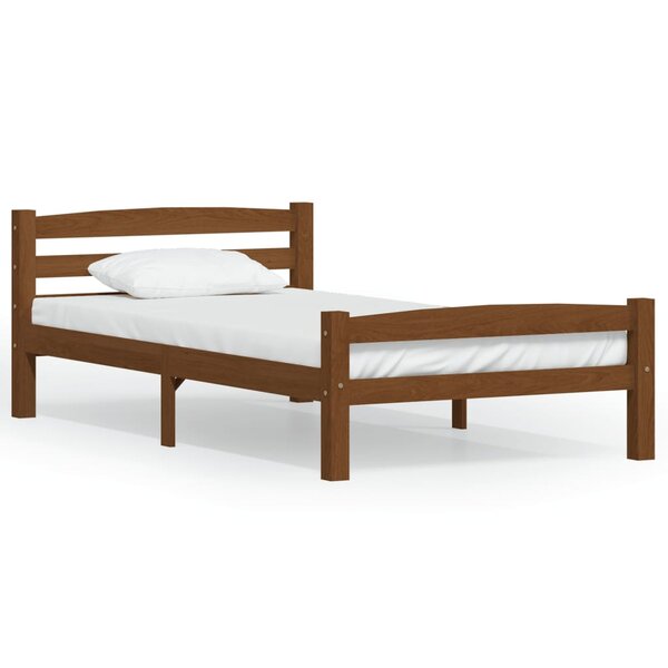 vidaXL Cadre de lit sans matelas marron miel pin massif 100x200 cm