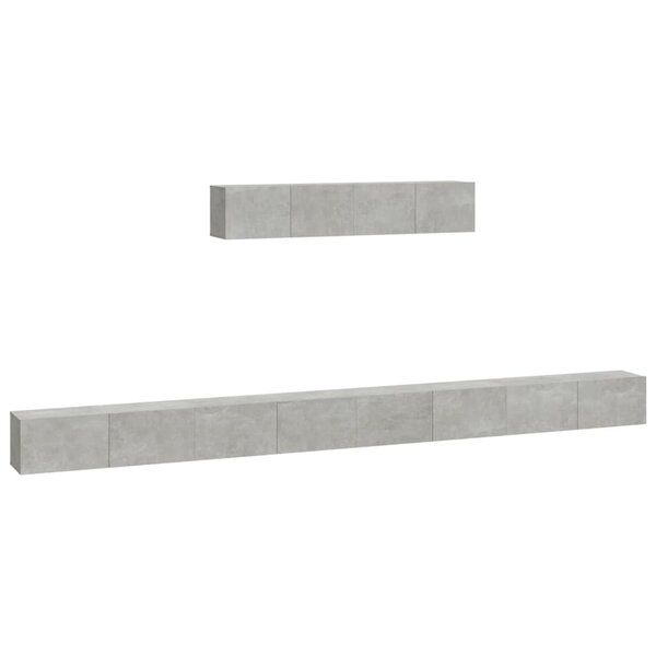 vidaXL Ensemble de meubles TV 6 Pièces Gris béton Bois d'ingénierie