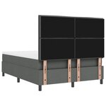 vidaXL Lit à ressorts avec matelas & LED gris foncé 140x200 cm en tissu