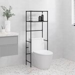 vidaXL Support de rangement 2 niveaux sur toilette Noir 53 5x28x143 cm