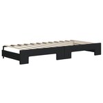 vidaXL Lit de jour avec gigogne et tiroirs noir 100x200 cm tissu