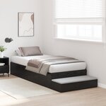 vidaXL Cadre de lit de rangement Noir Chêne 90x190 cm