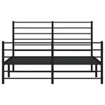 vidaXL Cadre de lit métal sans matelas avec pied de lit noir 135x190cm