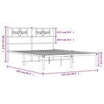vidaXL Cadre de lit métal sans matelas avec tête de lit noir 120x200cm