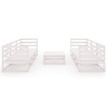 Salon de jardin meuble d'extérieur ensemble de mobilier 7 pièces blanc bois de pin massif 02_0017353