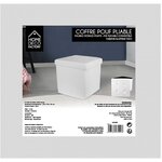 Pouf coffre pliable pu assise capitonnée