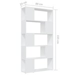 vidaXL Bibliothèque/Séparateur de pièce Blanc 80x24x155 cm