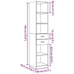 vidaXL Buffet haut blanc 40x42 5x185 cm bois d'ingénierie