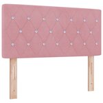 Tête de lit vidaXL en velours rose avec boutons en cristal  100 cm