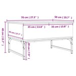 vidaXL Table basse noir 70x50x40 cm bois d'ingénierie et métal