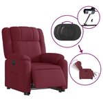 vidaXL Fauteuil inclinable électrique rouge bordeaux tissu