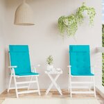 vidaXL Coussins de chaise à dossier haut lot de 2 turquoise