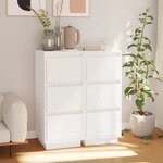 vidaXL Buffets 2 Pièces Blanc 32x34x75 cm Bois massif de pin