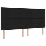 vidaXL Lit à ressort avec matelas et banc noir 200x200 cm en tissu