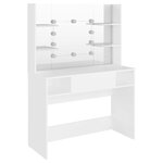 vidaXL Table de maquillage avec éclairage LED 100x40x135 cm MDF Blanc