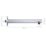 vidaXL Bras de support de douche Carré Inox 201 Argenté 30 cm