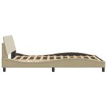 vidaXL Cadre de lit avec tête de lit Crème 120x200 cm Tissu