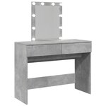 vidaXL Coiffeuse avec LED gris béton 100x40x130 cm