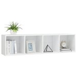 vidaXL Bibliothèque/Meuble TV Blanc brillant 143x30x36 cm