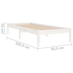 vidaXL Cadre de lit Blanc Bois de pin massif 90x200 cm