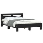 vidaXL Cadre de lit sans matelas noir 135x190 cm