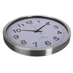 Perel horloge murale 50 cm blanc et argenté