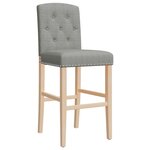 vidaXL Chaises de bar lot de 2 bois massif d'hévéa et tissu