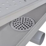 vidaXL Drain de douche linéaire 730 x 140 mm Acier inoxydable