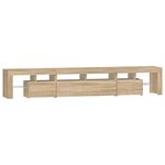 vidaXL Meuble TV avec lumières LED Chêne sonoma 230x36 5x40 cm
