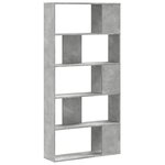 vidaXL Bibliothèque 5 niveaux gris béton bois d'ingénierie