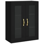 vidaXL Buffet haut Noir 69 5x34x180 cm Bois d'ingénierie